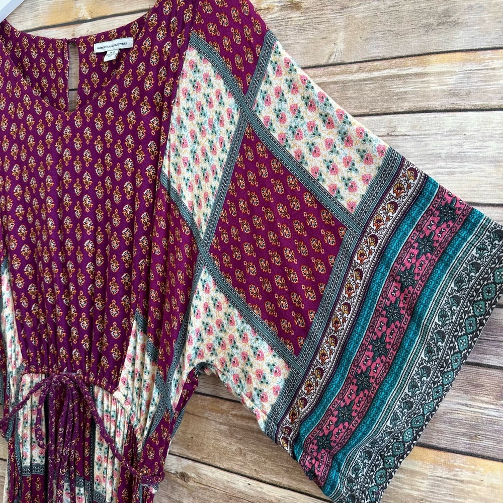 American Eagle Boho Patchwork Multi Print Mini Dr… - image 3